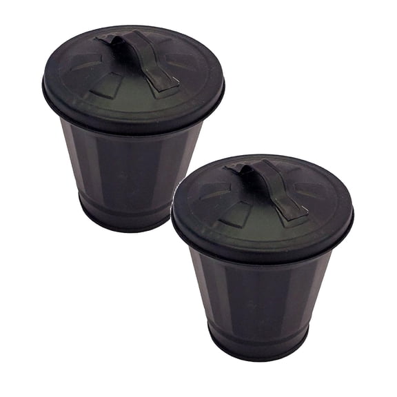 2Pcs Mini Galvanized Can with Lid,Small Metal Buckets with Lids, Wastebasket Can, Metal Rubbish Bin, Tabletop Can, Flower Pot Pen Holde , Waste Receptacles and Liners, Decorations Happy 2026!