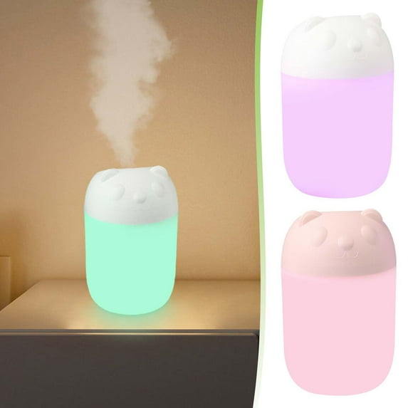 2Pcs Mini Humidifier Under $5! Yrmaups USB Portable Humidifier, Mini Night Light Humidifier, Quiet Bedside Humidifier, Small Room Humidifier, Desktop Humidifier with LED Light