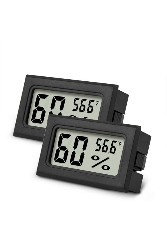 2Pcs Mini Hygrometer Thermometer Mini Digital Humidity Gauge, Hygrometer Indoor Humidity Monitor Temperature Humidity Gauge Meter for Greenhouse Garden Cellar Closet Etc