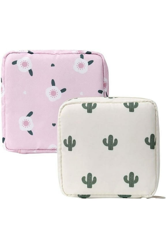 2Pcs Mini Makeup Bag,Cute Pocket Cosmetic Bag,Portable Small Make Up Bags for Women,Travel Cosmetic Bag Small Makeup Pouch,Mini storage bag for Sanitary pad,coin,lipstick,jewelry