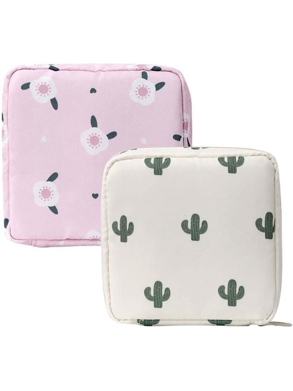 2Pcs Mini Makeup Bag,Cute Pocket Cosmetic Bag,Portable Small Make Up Bags for Women,Travel Cosmetic Bag Small Makeup Pouch,Mini storage bag for Sanitary pad,coin,lipstick,jewelry