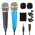 thumbnail image 1 of 2Pcs Mini Microphone, Tiny Microphone with Sponge Cover, Holder and Drawstring Bag Portable(Black/Blue), 1 of 7