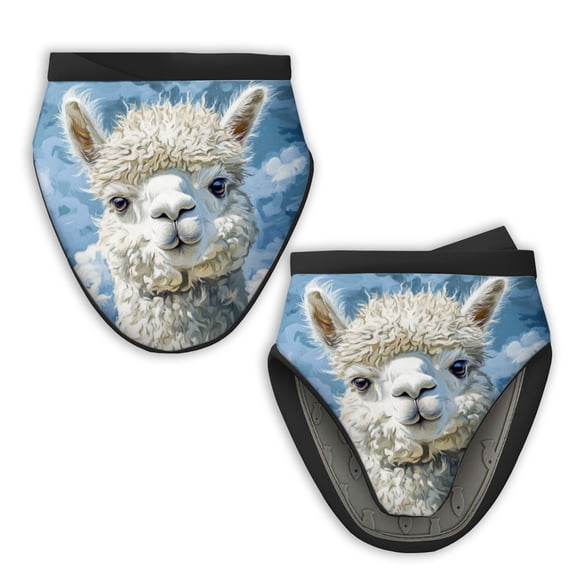 2Pcs Mini Oven Mitts, Flocky Alpaca Under The Clouds Fabric Kitchen Gloves, 5.9in Kitchen Mitts for Oven, Heat Resistant Soft Quilted Cotton Lining for Safe Backing Cooking