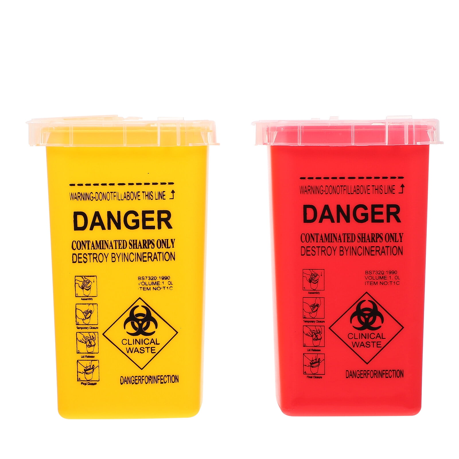 2Pcs Mini Salon Sharps Container with Lid Sharps Container Desktop