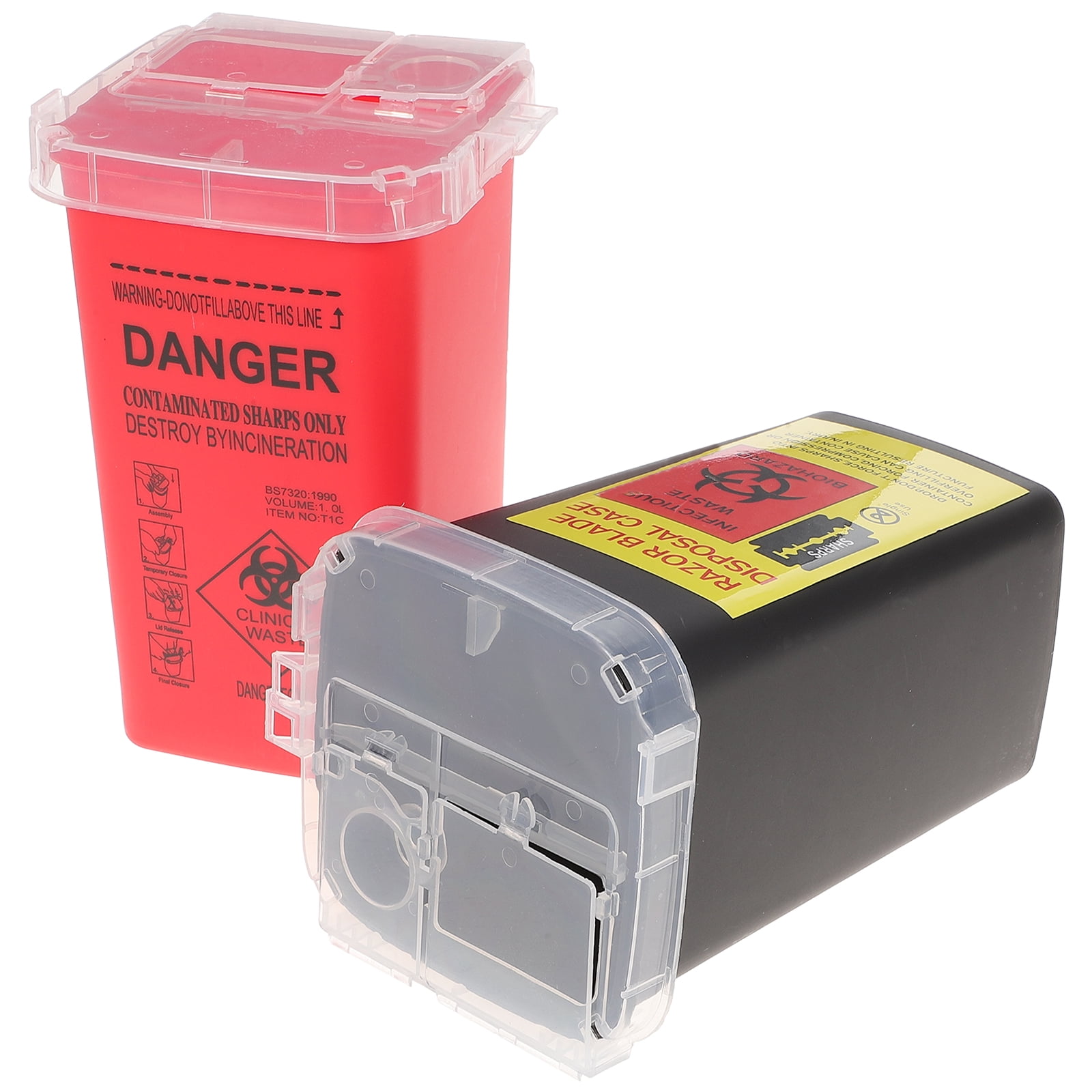 2Pcs Mini Sharps Storage Holders Disposal Container Eyebrow Tattoos