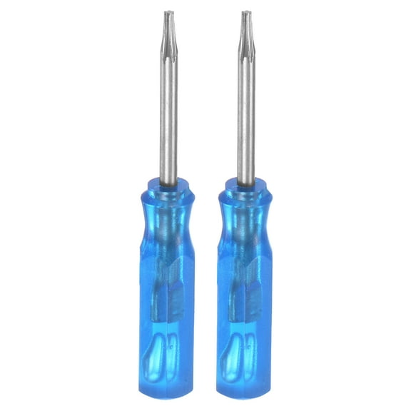 2Pcs Mini Torx Screwdriver T5 Magnetic Star Head 45mm Length for Repair, Blue