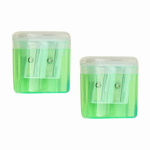 2Pcs Mini Transparent Pencil Sharpener, Candy Color Pencil Planer, Portable Small Pencil Cutter, Durable Supplies Sharpener, Lightweight Pencil Sharpener, 1.6*1.5in, Green