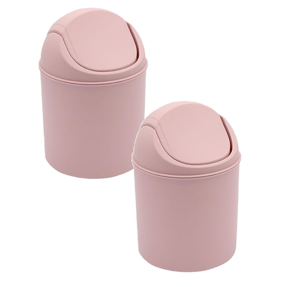 2Pcs Mini Can Covered Desktop Can Small Paper Can Suitable For Children'S Rooms Dressing Tables Living Rooms Desk Covered Cans Suitable For Homes And Other Cleaning Supplies