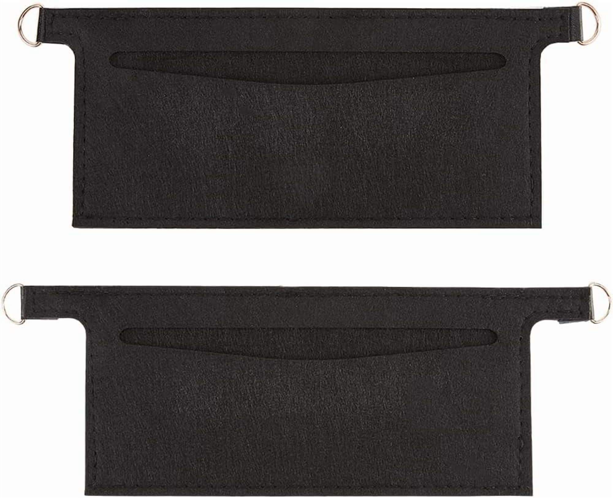 2Pcs Mini Wallet Insert Felt Handbag Organizer Black Soft Clutch Bag ...