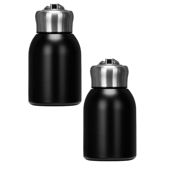2Pcs Mini Water Bottle Small Water Bottle 300Ml Stainless Steel Small Flask Vacuum Insulated Thermal Cup Leak Proof Portable Mini With Hook Green Glass&Bottle
