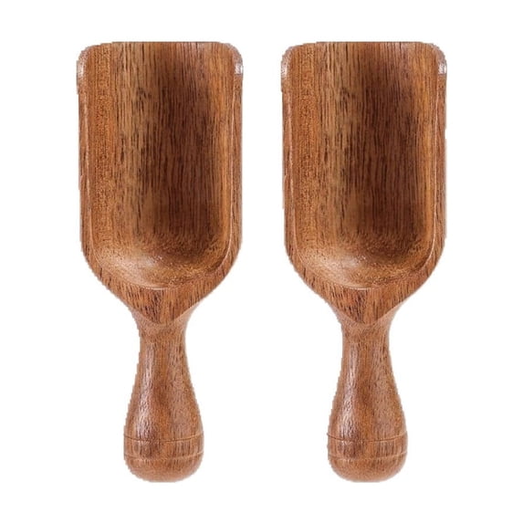 2Pcs Mini Wood Coffee Spoons,Multipurpose Tablespoon Scoops Wooden Scoops for Canisters,Small Wooden Measuring Spoons Kitchen Tool for Jars Canisters Containers Ground Coffee Bean Sugar Spices,5.9"