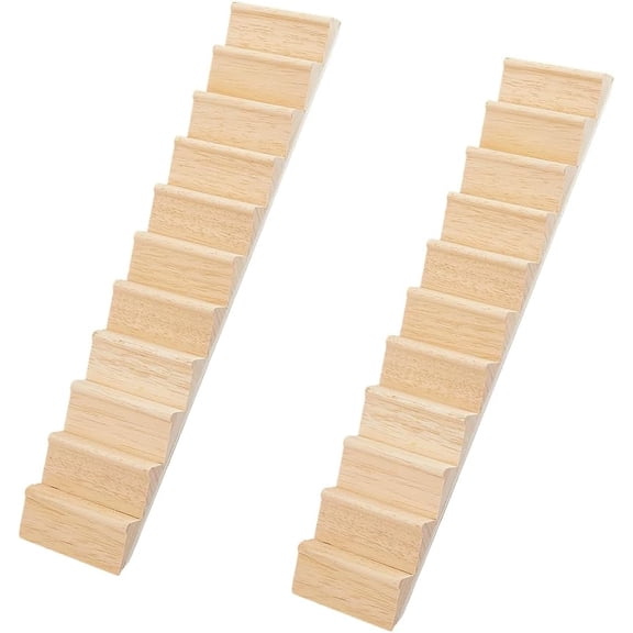 2Pcs Miniature Dollhouse Stairs 1:12 Scale Wooden Stairs Miniature Ornaments Without Handrail Dollhouse Furniture Model