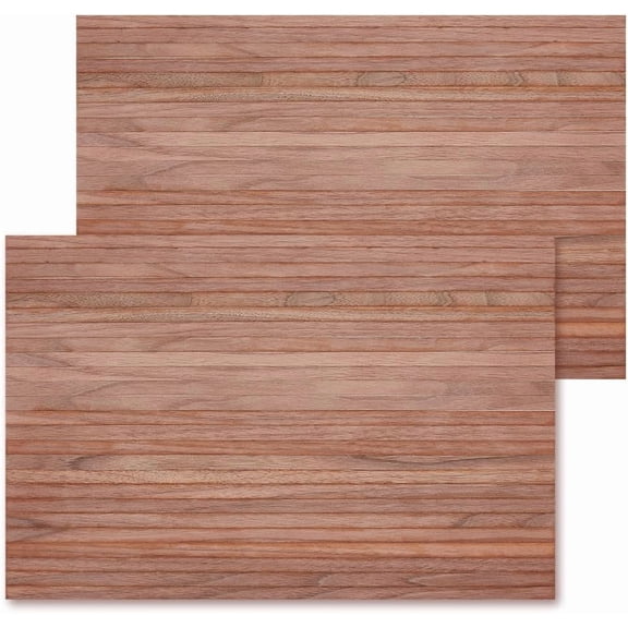 2Pcs Miniature Flooring and Wallpaper Brown Minihouse Wood Floorboard 17x11 Inch Mini House Flooring Decoration Mini Self Adhesive Floor Tiles Ornaments