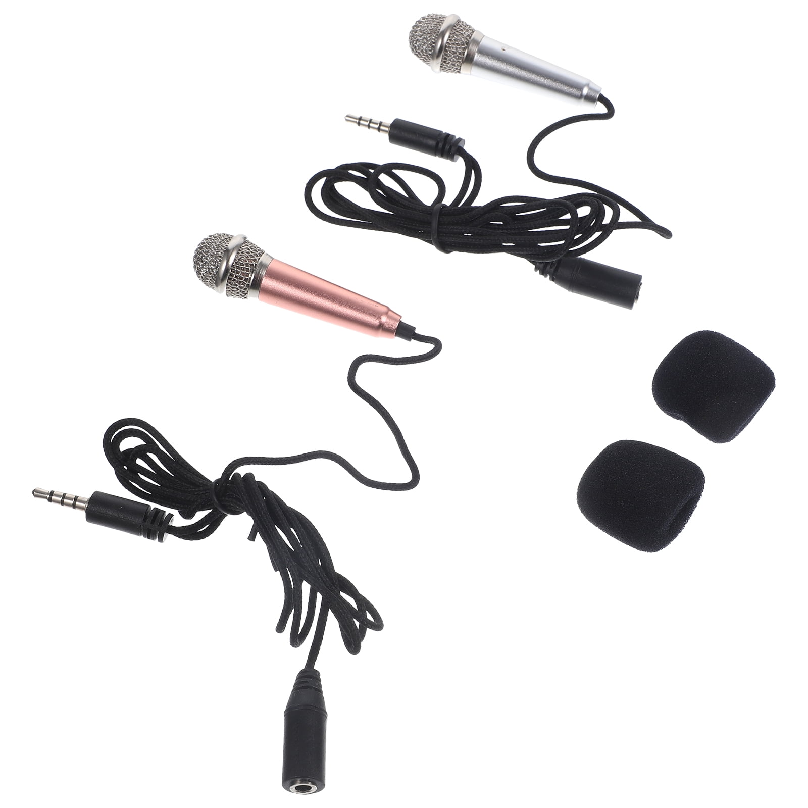 2Pcs Miniature Microphone Portable Mini Mic for Mobile Phone Laptop Notebook Singing