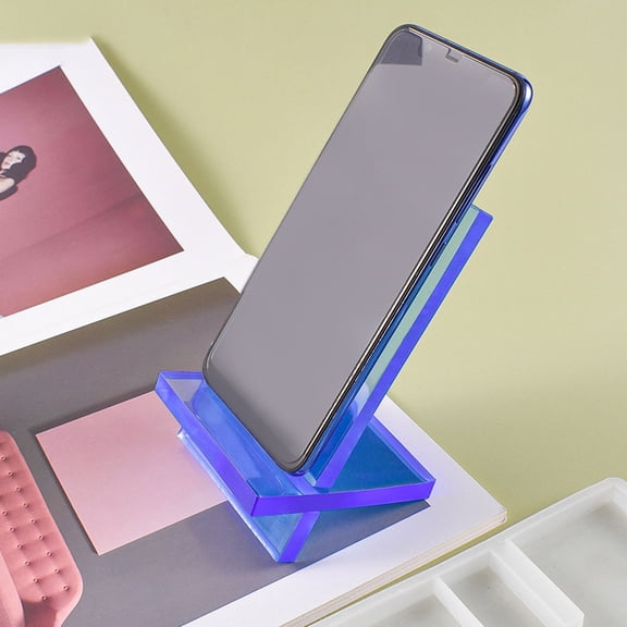 2Pcs Mobile Phone Bracket Mold White Silicone Mold for DIY Tablet Mount and Smartphone Holder