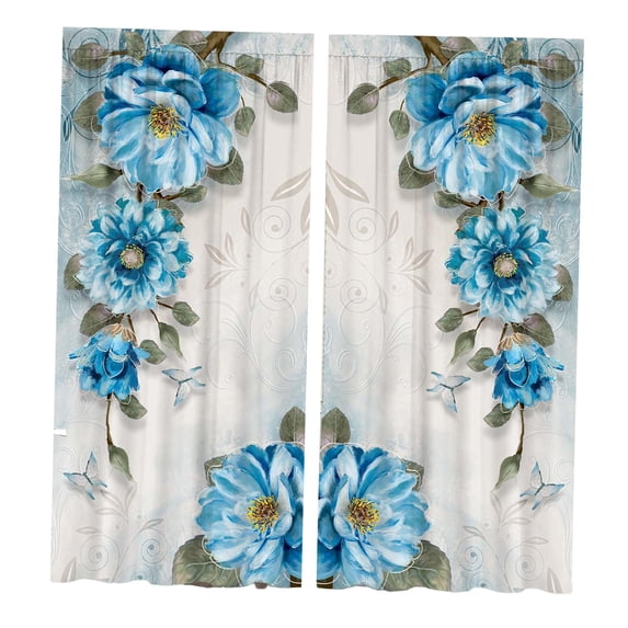 2Pcs Modern Blackout Curtains Window Treatment Machine Washable Eyelet Privacy for Bedroom Blocking Living Room Home Decorations Kitchen , Magnolia