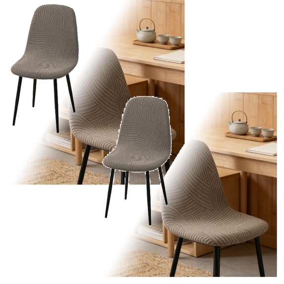 2Pcs Modern Dining Chair Covers Printed Shell Chair Cover Lounge Armless Chair Cover Stretchable Slipcovers For Kitchen, Office, Dining Room And Living Room
