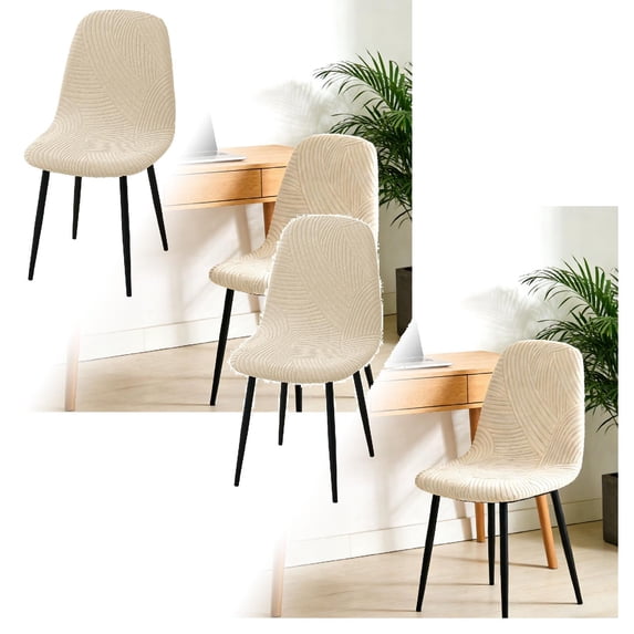 2Pcs Modern Dining Chair Covers Printed Shell Chair Cover Lounge Armless Chair Cover Stretchable Slipcovers For Kitchen, Office, Dining Room And Living Room