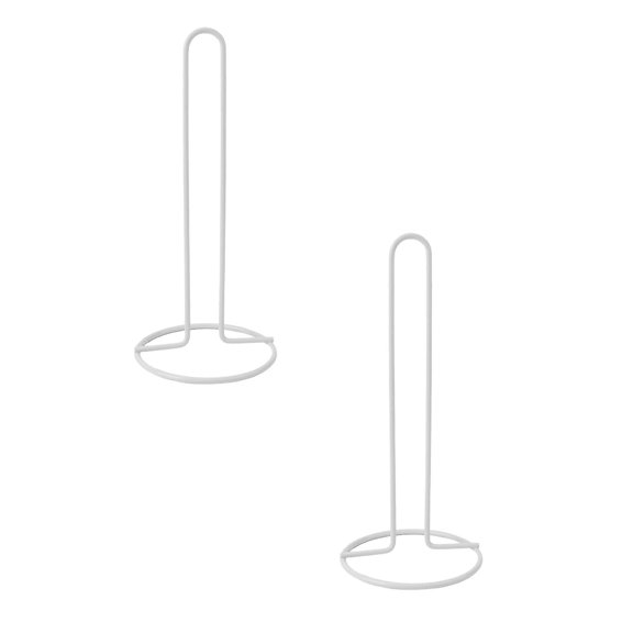 2Pcs Modern Paper towel Holder Countertop Kitchen Organizer Vertical Standing Roll Dispenser, Weighted Paper towel Base Durable Steel Construction Fits Standard Jumbo Rolls