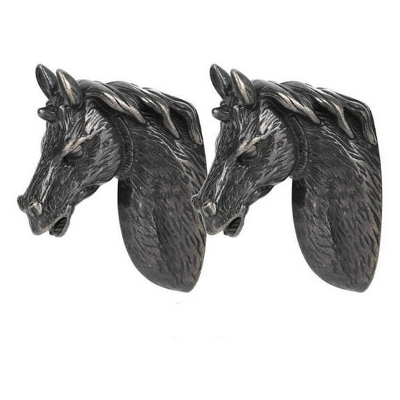 2Pcs Modern Stylish Cabinet Handle Horse Head Pull Kitchen Wardrobe Drawer Door Knob