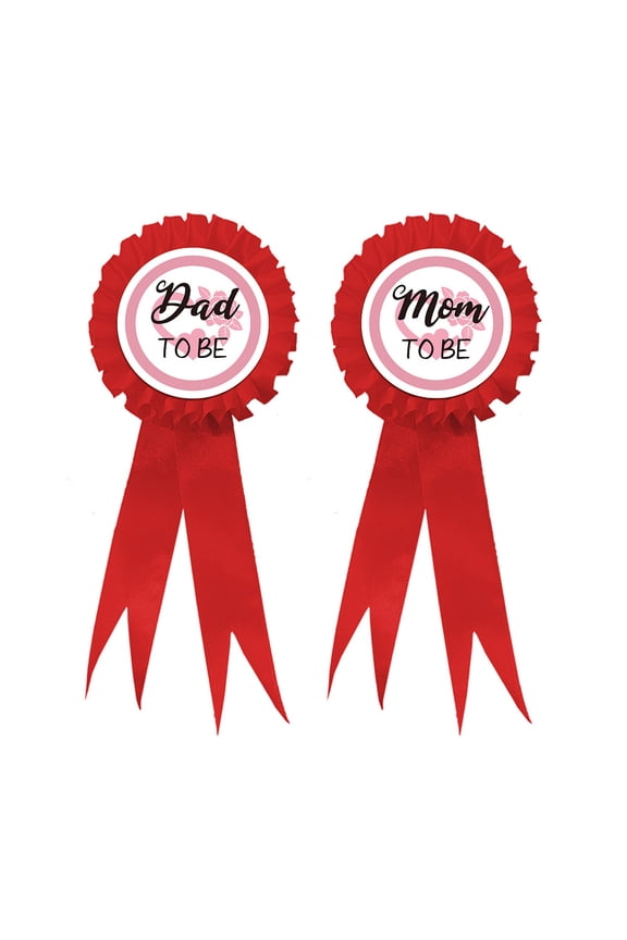 2Pcs Mom To Be Dad To Be Badge Pins Heart Pattern Gender Reveal people Shower Party Button Pins What Will people Be Ribbon Brooches Gifts for Parents of Newborns 7.7x3.4 Inch DIY