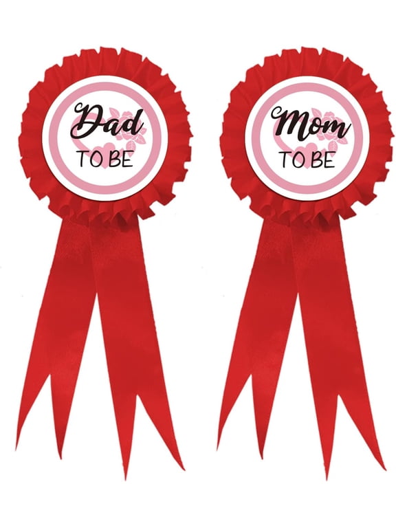 2Pcs Mom To Be & Dad To Be Badge Pins Heart Pattern Gender Reveal people Shower Party Button Pins What Will people Be Ribbon Brooches Gifts for Parents of Newborns 7.7x3.4 Inch DIY