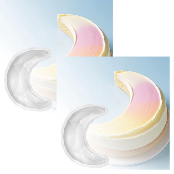2Pcs Moon Shaped Cake Silicone Baking For Desserts For Unique And Cake Mould Valentines Day Decorations