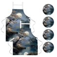 2Pcs Moonlight Art Versatile Aprons Set Kitchen, Baking,Cooking