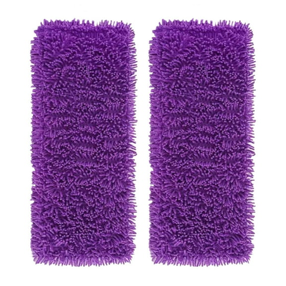 2Pcs Mop Replacement Pads, Microfiber Mop Head Replacements for Dry Wet Use Universal Mop Pads Mop Head Refills Machine Washable and Reusable Mop Pads for All Floor Surfaces(Purple,15.8x5.9")