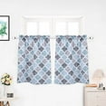 thumbnail image 1 of 2Pcs Morocco Print Polyester Cotton Kitchen Tiers Room-Darkening Rod Pocket Small Window Curtain Set for Living Room/Bedroom/Bathroom/Nursery, 1 of 1