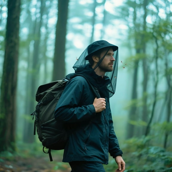 2Pcs Mosquito Head Net Hat - Ultra Large Fine Mesh Insect Fly Mosquito Net for Camping Hiking Fishing Gardening Outdoor Activities Insect Protection(Black)