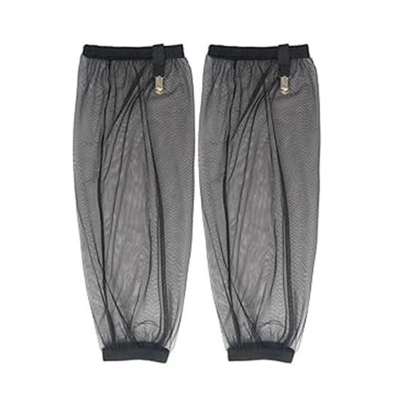 2Pcs Mosquito Net Leg Sleeves Breathable Insect Proof Netting Covers Adjustable Outdoor Leg Sleeves For Camping Hiking Fishing(Black4-S)