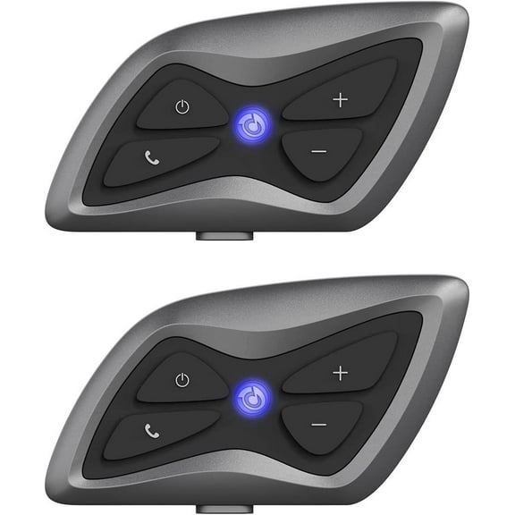2Pcs Motorcycle Bluetooth Intercom Headset for Helmet 1500M Handsfree 6 Rider