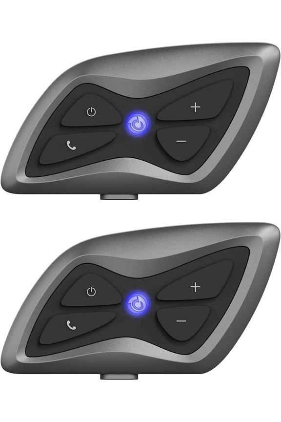 2Pcs Motorcycle Bluetooth Intercom Headset for Helmet 1500M Handsfree 6 Rider