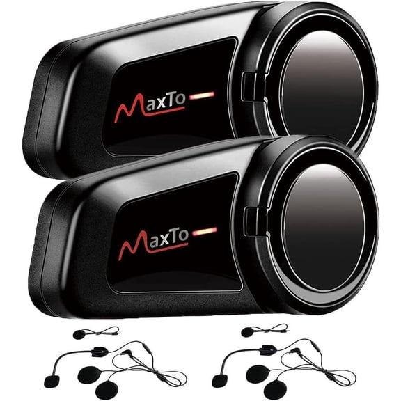 2Pcs Motorcycle Helmet to Helmet Bluetooth Intercom Headset