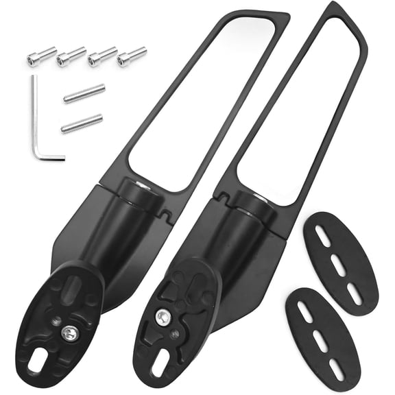 2Pcs Motorcycle Stealth Mirrors Rear View Mirrors 360 Rotating Compatiblement Compatible Honda CBR250R CBR300R CBR500R Kawasaki Ninja 300 400r 650 1