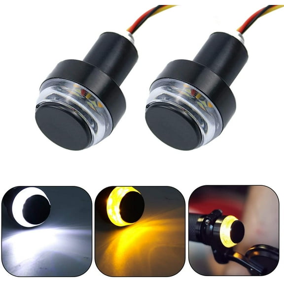2Pcs Motorcycle Turn Signals, Waterproof Blinker Strobe Light, Dual Color for Turn Signal Lights and Side Marker Lights or Running Lights for 12V Universal Scooter Sportster Cruiser Motorbike