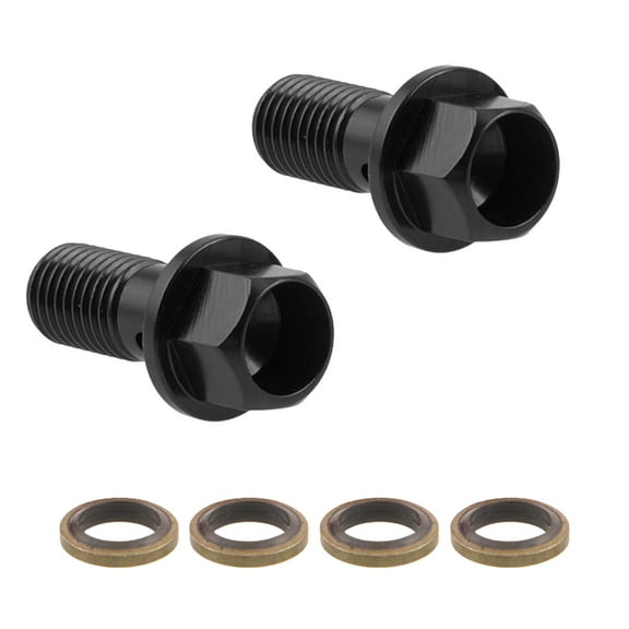 2Pcs M10x1.25mm Motorcycles Brake Caliper Banjo Bolts Screws With Washers For Brake Hose Masters Cylinder