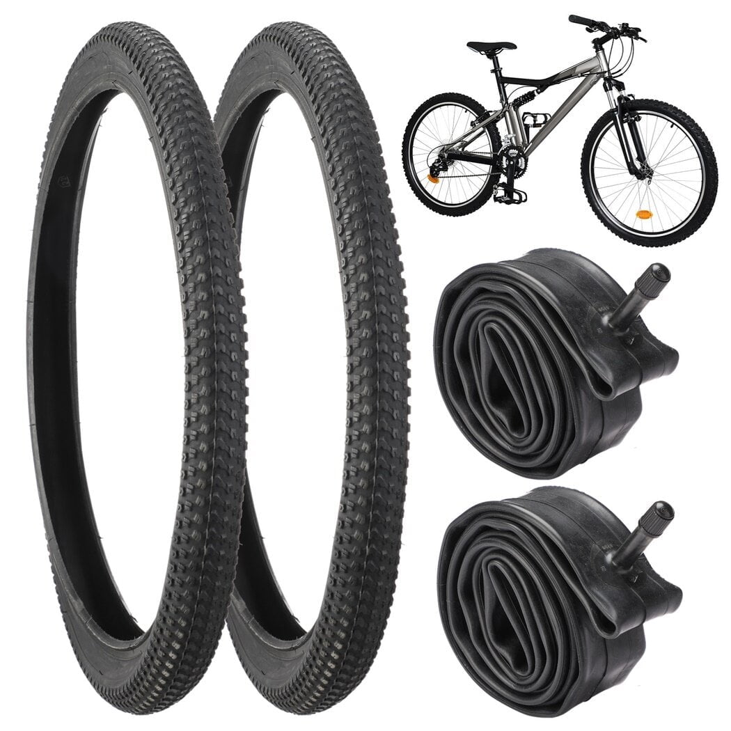 2Pcs Mountain Bike Tires 20 X 1.95 with 2Pcs Bike Tubes 20 X 1.75 2.125 AV 32mm Valve Beach Cruiser Bike Replacement Tires Tubes Puncture Resistant Bicycle Tires Walmart Business Supplies
