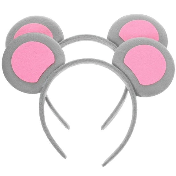 2Pcs Mouse Ears Headband Cute Animal Hair Hoop Headband Headwear Accessories for Halloween Party