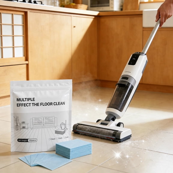 2Pcs Multi Purpose Floor Cleaning Sheet,Quick Shine Floor Cleaner,Multiple Effect The Floors Clean,Multiple Cleaning Effects,Suitable for Hardwood,Concentrated Detergenttile,Composite Flooring100