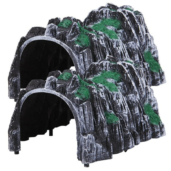 2Pcs MultiPurpose Stone Tunnel Train Track Scenery Landscape Realistic Mountain Cave Model For Toy Vehicle And Collector