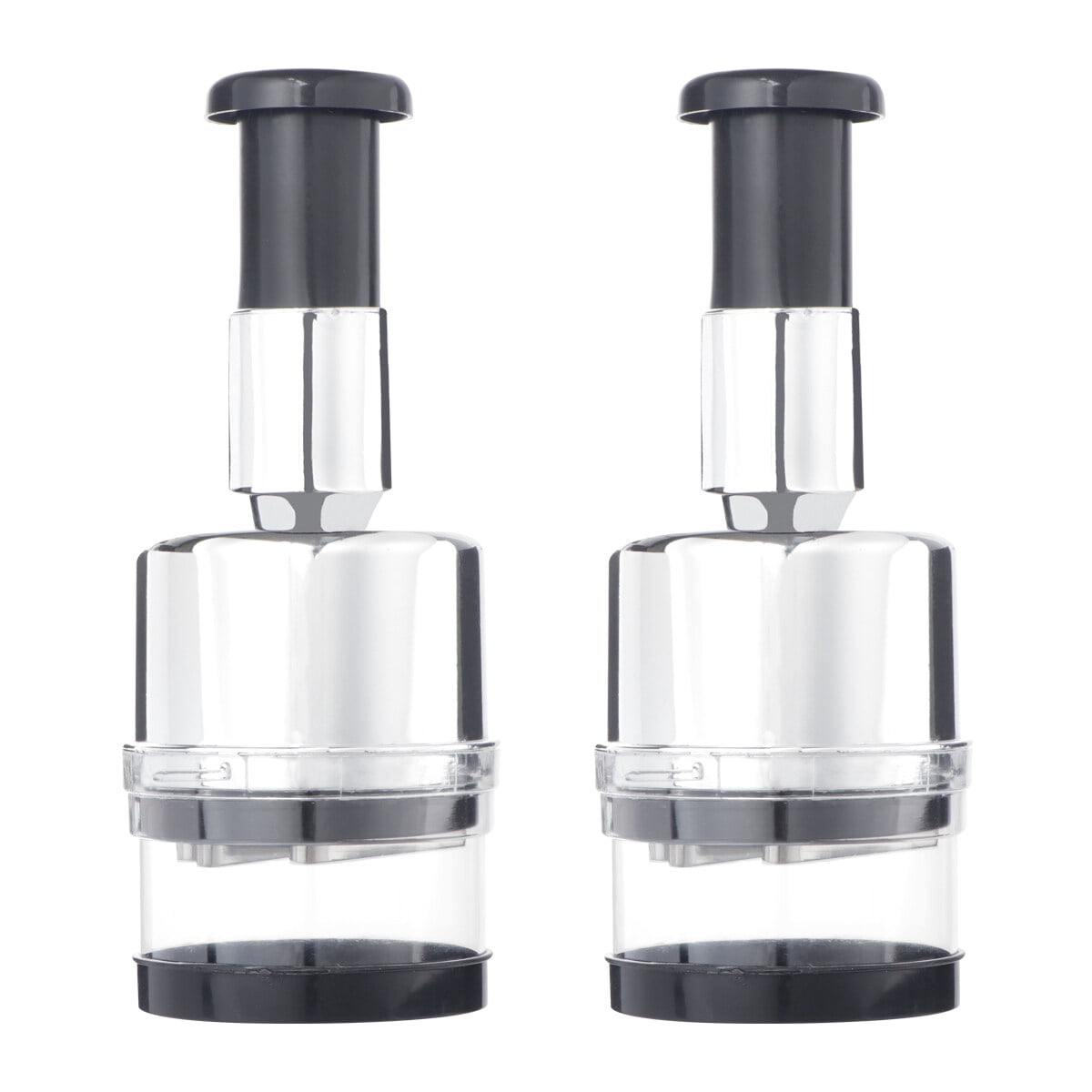 2Pcs Multifunction Garlic Crusher Manual Garlic Press Vegetable Cutter Shredder Kitchen Gadgets (Silver)