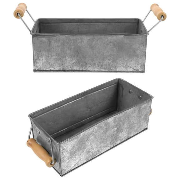 2-Pack Multifunctional Iron Storage Boxes for Garden and Home Use, Storage Containers with Assorted Style Designs