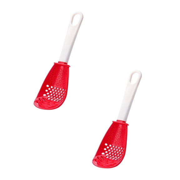 2Pcs Multifunctional Kitchen Cooking Spoon Silicone Slotted Spoons For Cooking Multifunctional Kitchen Spoon Strainers For Kitchen Tools Small Spatula Spoon Cooking Utensils