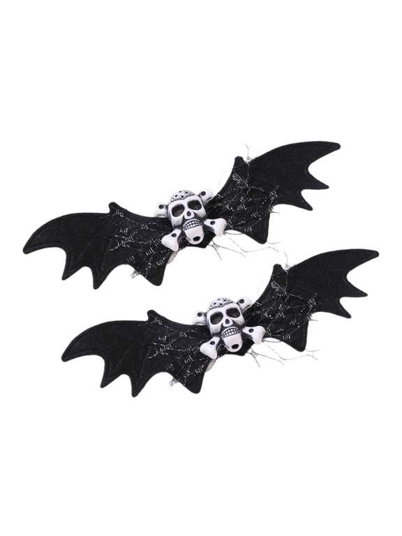 2Pcs Multipurpose Fabric Bat Hair Ornaments Hair Clip For Halloween Celebrations Dance Gatherings And Daily Styling