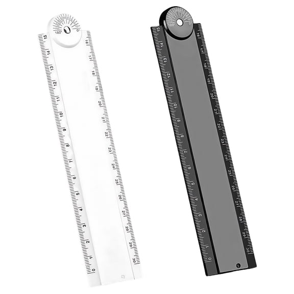2Pcs Multipurpose Plastic Folding Ruler Drawing Ruler Geometry Measuring Tool For Engineering Drafting Technical Drawing