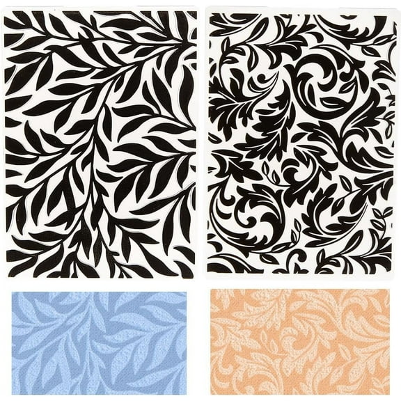 2Pcs Music Note 3D Embossing Folder Background Waves Plastic Embossing Machine Template Vintage Pattern Paper Card Template Stencils for Card Making DIY Scrapbooking Paper Craft Album for DIY