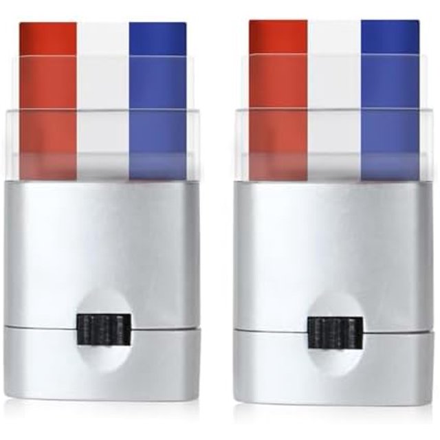 2Pcs National Flag Face Paint,Red White Blue 3 Color Face & Body Paint
