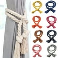 thumbnail image 1 of 2Pcs Natural Cotton Rope Curtain Tiebacks Home Decor Drape Tie Backs Hand Woven Rope Curtain Holdbacks for Thin & Thick Home & Office Window Draperies, 1 of 7